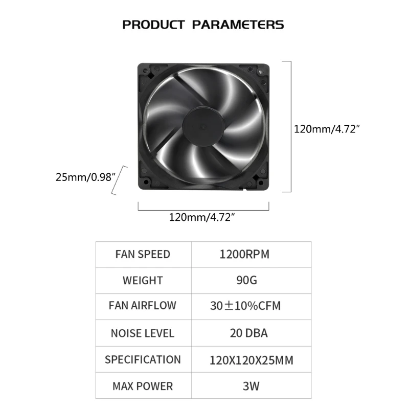 120X120X25Mm Computer Fan 120Mm Fan Computer Gevallen Cpu Koeler Radiator Fan Grote 4Pin 3Pin voor Pc