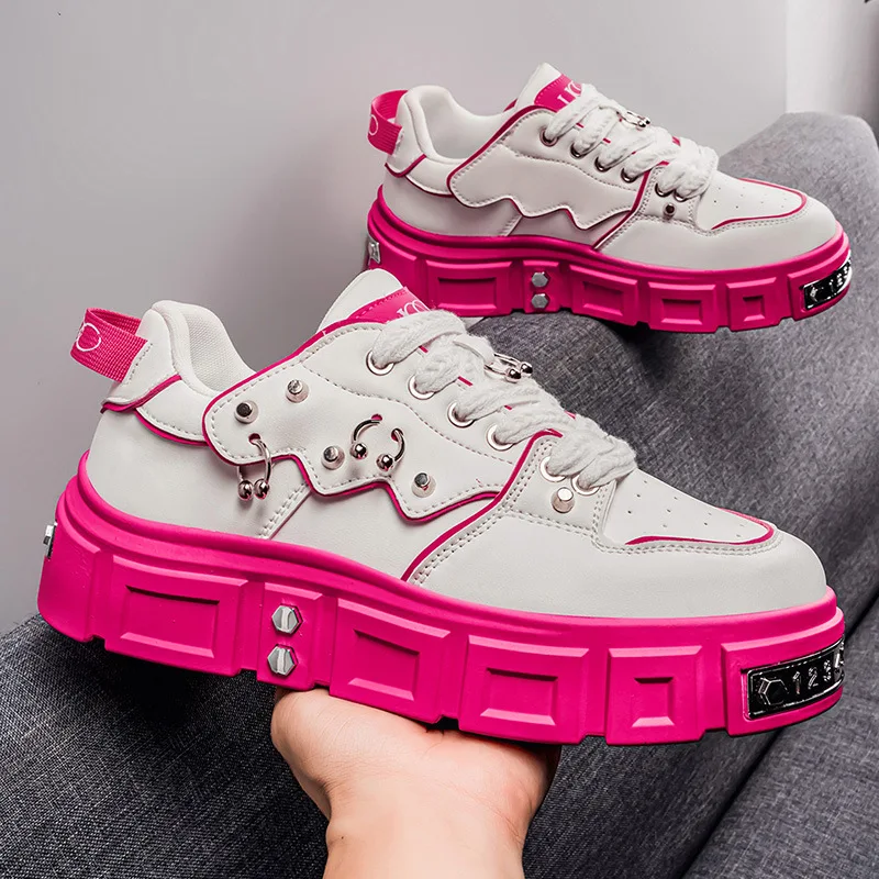 2026 Men's Thick Sole Height Increasing Casual Leather Shoes Fashionable Sports Footwear for Men