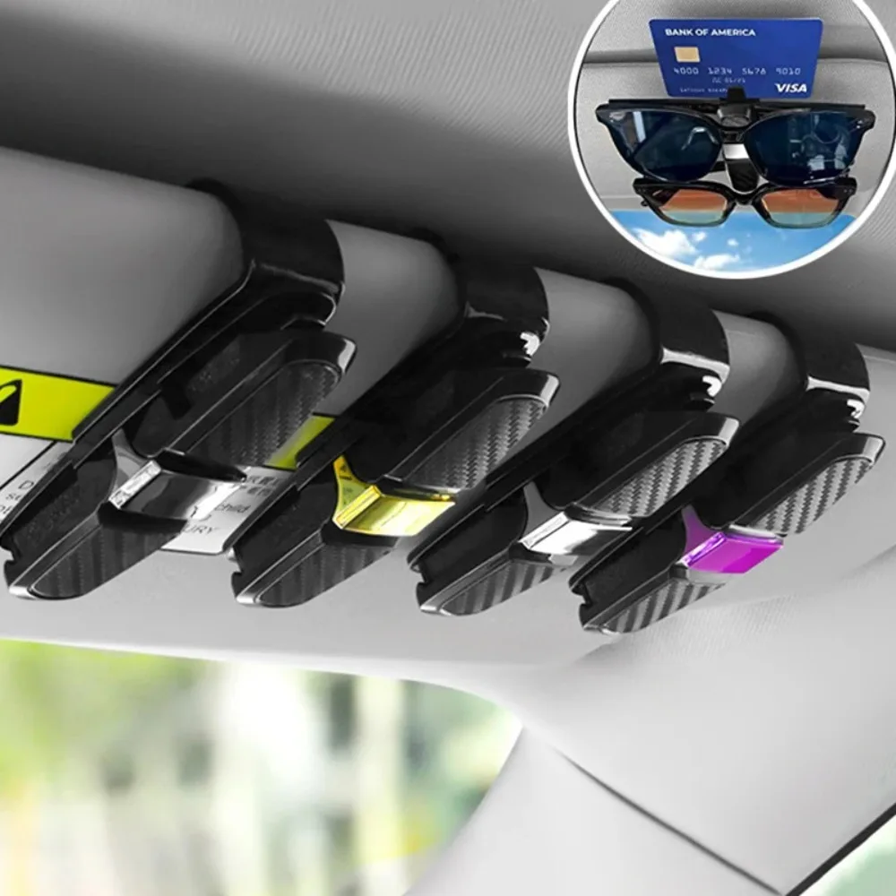 80-degree Rotating Multi-functional Car Eyeglass Storage Clip Bidirectional Automobile Eyeglass Clip Holder for Easy Access