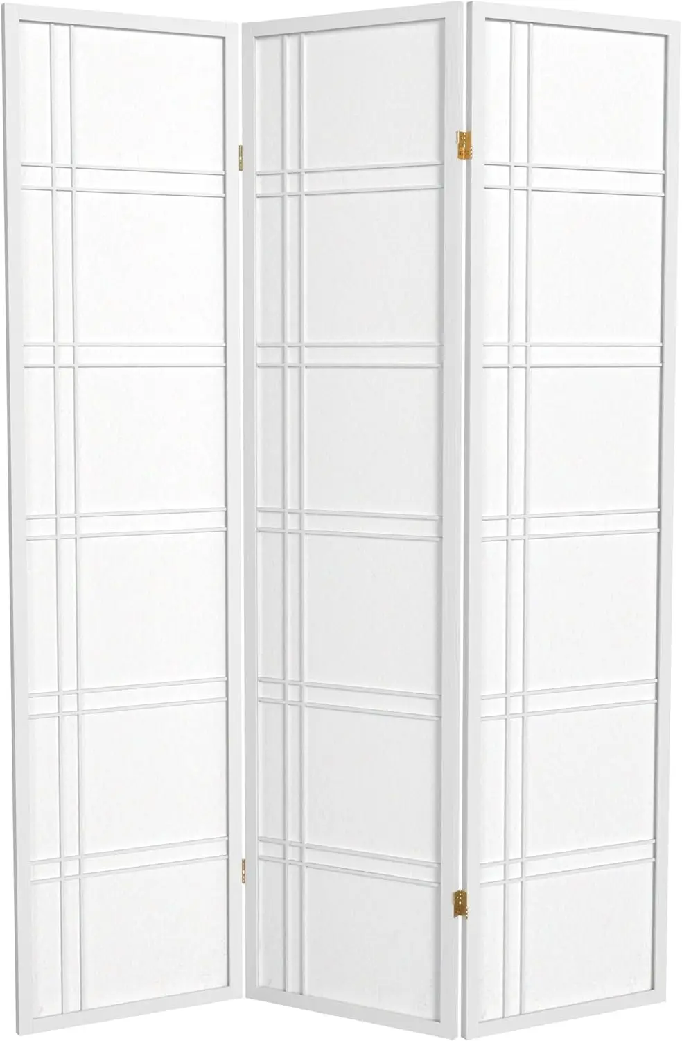 

6 ft. Tall Double Cross Shoji Screen - White - 3 Panels