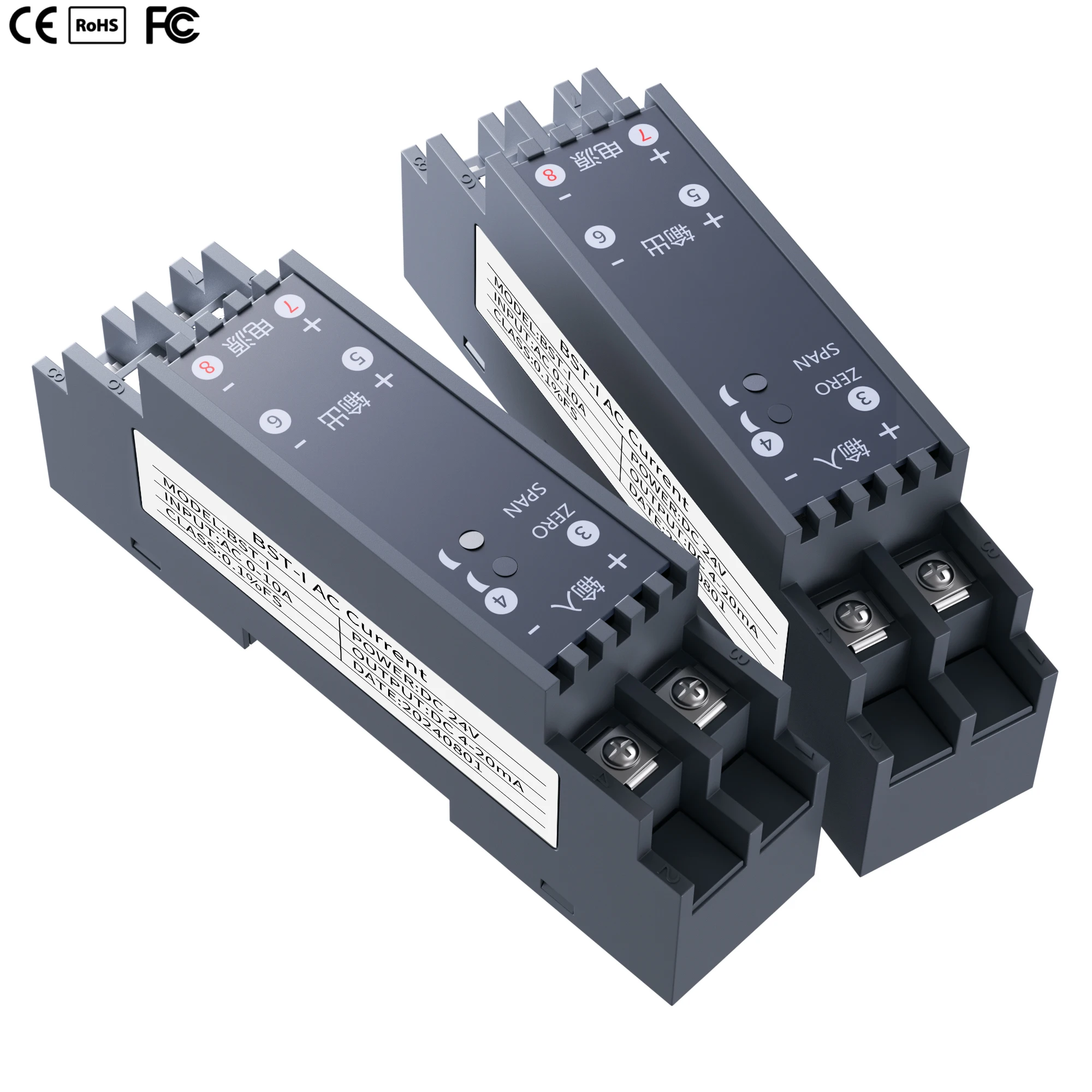 Factory Supply AC Current Signal Converter AC 1A 2A 3A 5A 10A 15A 20A to 4-20mA 0-20mA 0-10V 0-5V 1-5V Current Transducer