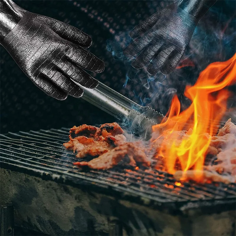 BBQ Gloves Heat Resistant Waterproof Grilling Gloves Non-slip Oven Kitchen Gloves for Barbecue Cooking Baking Cutting