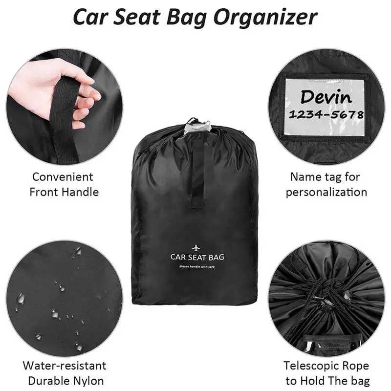 Bolsa de viaje para asiento de coche, mochila para asiento de bebé, bolsa de viaje para cochecitos, silla de ruedas, bolsa de almacenamiento para