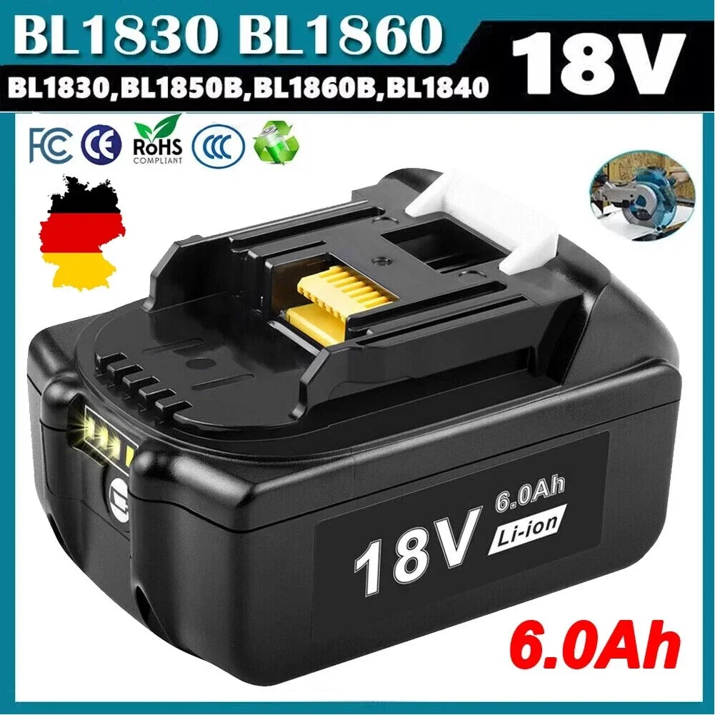

6000mAh for Makita 18V Battery Rechargeable Power Tools BL1830 Battery 18V makita with LED Li-ion Replacement LXT BL1860 BL1850