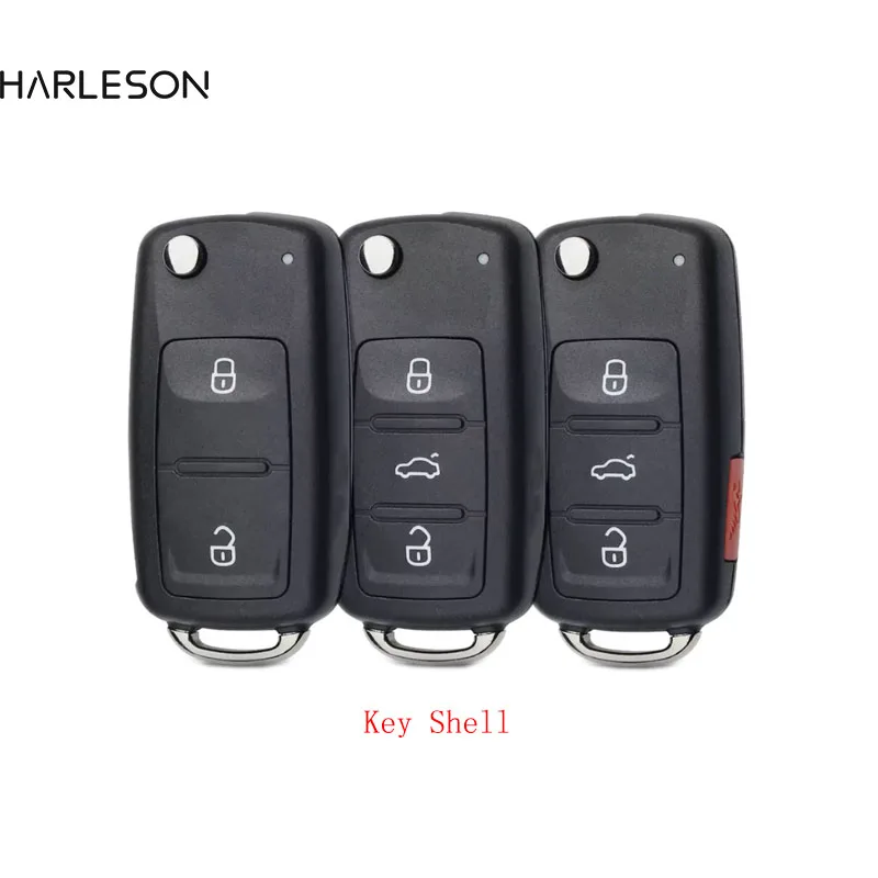 Nieuwe 2/3/4 Knop Flip Fob Remote Folding Key Shell Voor Vw Volkswagen Tiguan Golf Sagitar Polo MK6 Ongesneden blade Fob