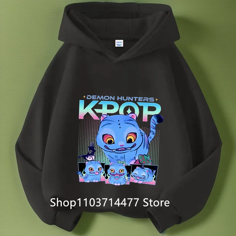 

Одежда для маленьких девочек KPop, толстовка с капюшоном для охотников на демонов, модная повседневная толстовка для девочек, новые детские топы с капюшоном K-Pop для охотников на демонов