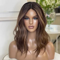 Ombre Brown 26inch Long 180%Density 5x5 Silk Base Body Wave Jewish Human With BabyHair HD Lace European Hair Preplucked Glueless