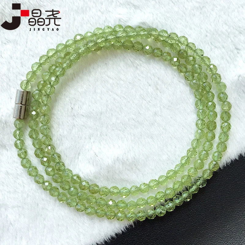 Peridot Three- Bracelet, Green Faceted Multi-Circle Jewelry