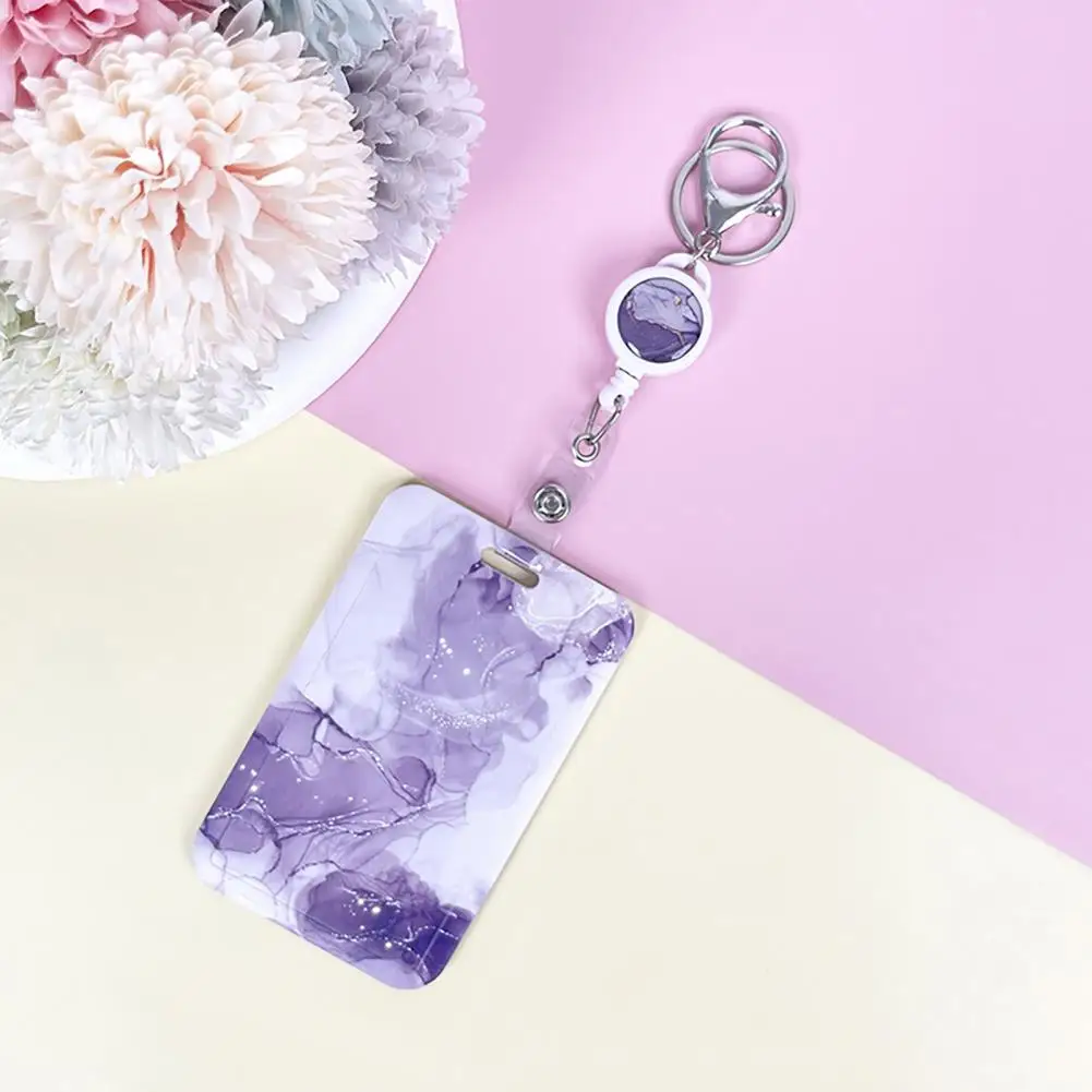 Выдвижной держатель для бейджа, Чехол для карт, изысканный узор, вертикальный держатель для бейджей с выдвижной катушкой для удобства для профессионалов