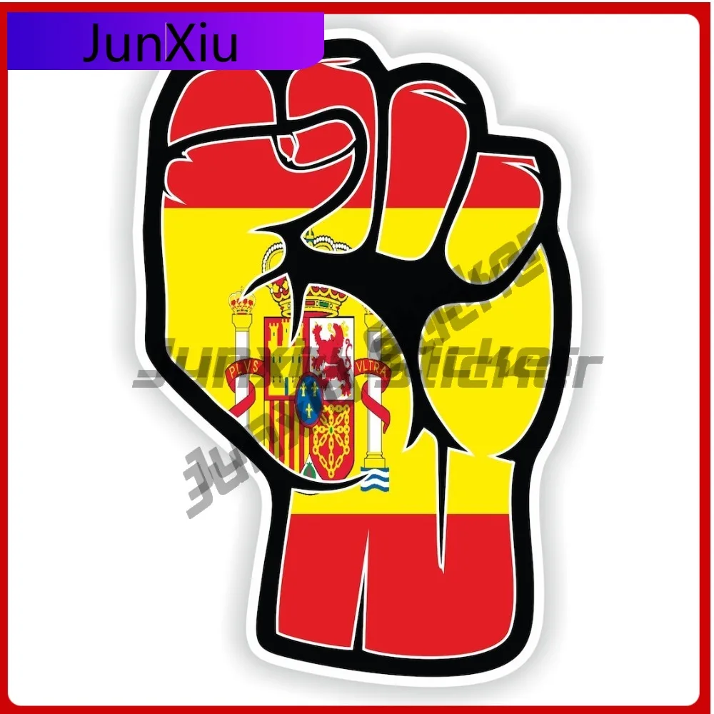 

Spain Flag Fist Hand Sige Vinyl Sticker Anti Scratch Custom Decals And Graphics Truck Camper Rv Decal Stickers Suv Window Screen