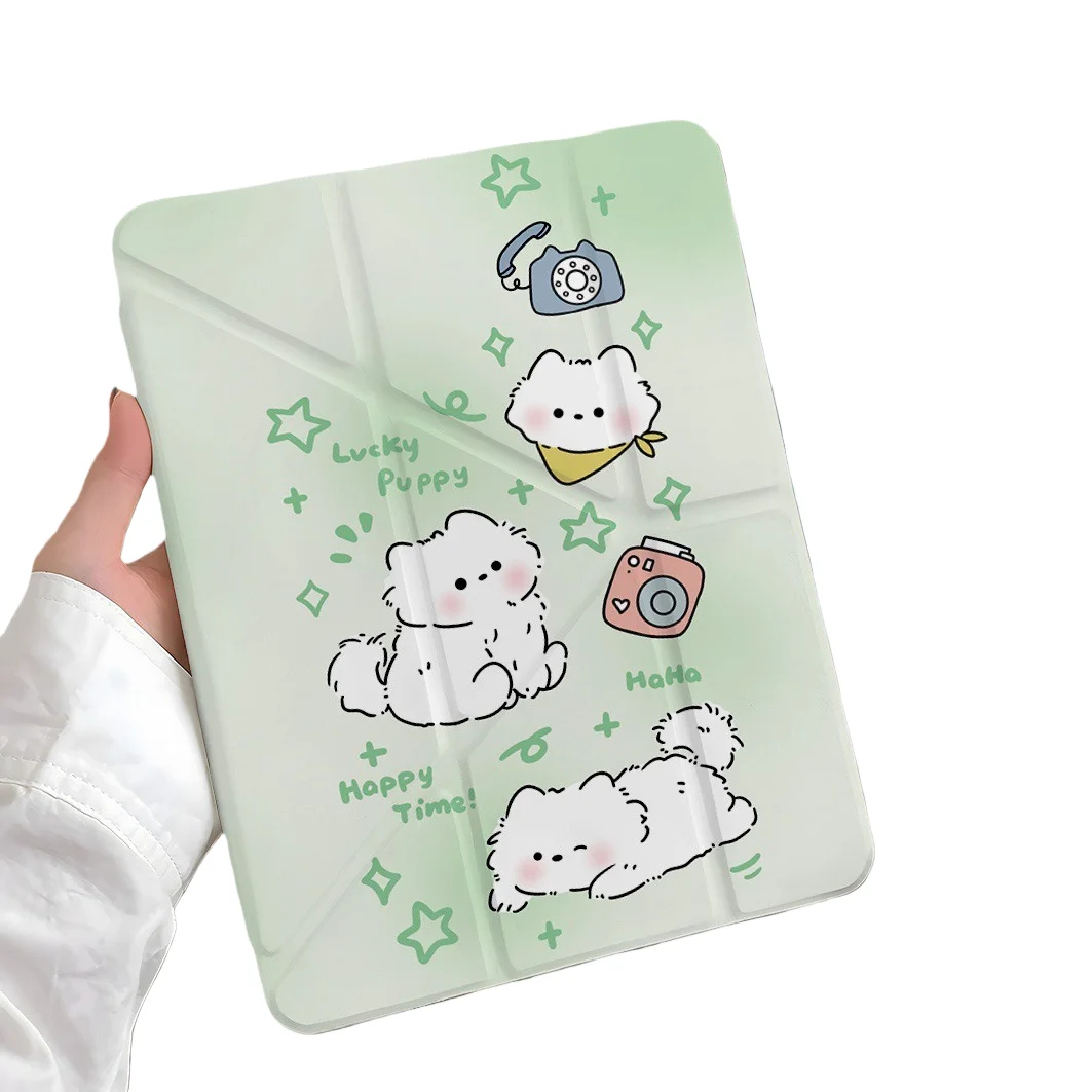 

Cute Puppy Pen Slot Tablet Case For Mini 7 6 iPad Pro 2024 2022 2021 2020 2019 2018 2017 11 10 9 8 7 6 5 Air7 6 5 4 3 2 1 Cover