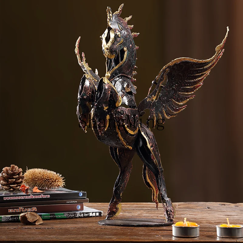 

CL modern simple light luxury wrought iron horse galloping ornament