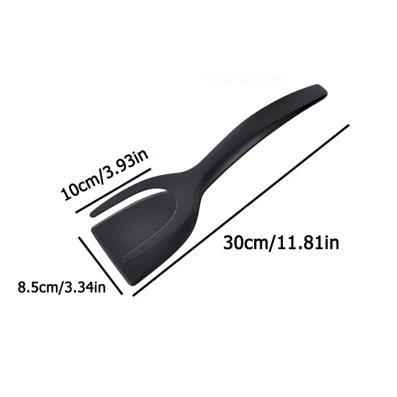 Pinzas abatibles de agarre de nailon 2 en 1, espátula de huevo, pinzas para carne, pinzas para tortitas, accesorios de cocina, herramientas de cocina