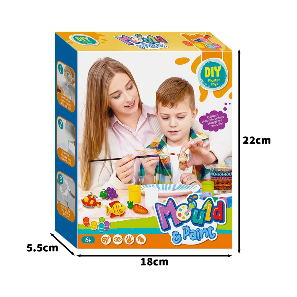 Kit de peinture de plâtre pour enfants, jouets en plâtre, voiture de dinosaure, artisanat de bricolage, Art de plâtre pour ensemble de peinture préscolaire, fournitures d'art