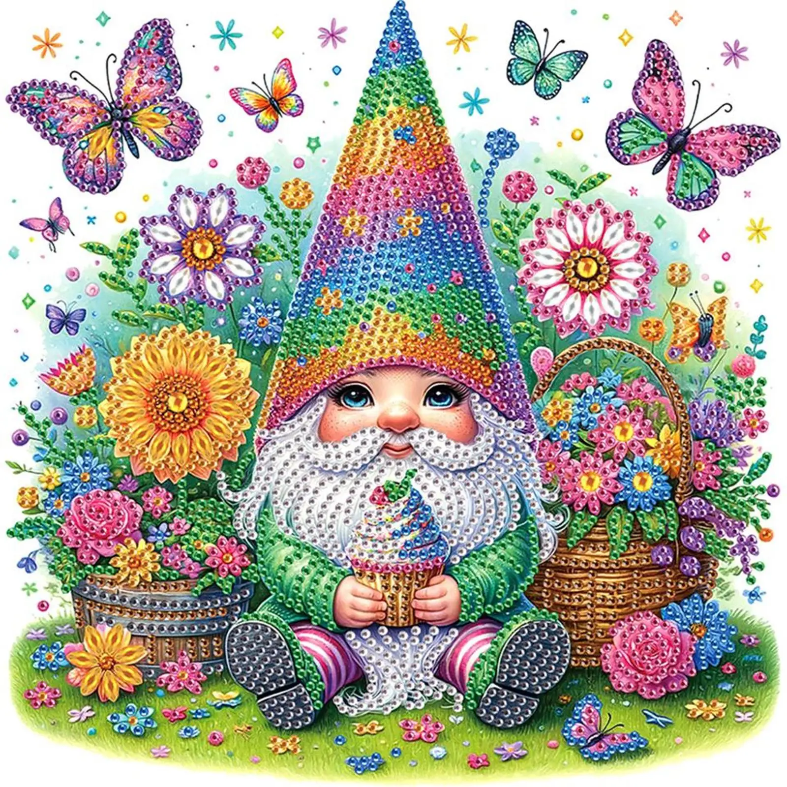 

4pcs 5D DIY Partial Special Shaped Drill Diamond Painting Goblin Decor30x30cm