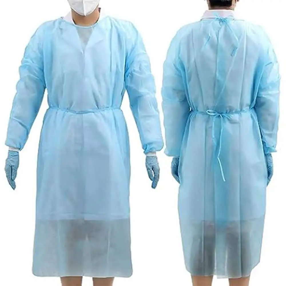 10/20 pcs Set Disposable Isolation Gowns Set Non-woven Protective Coveralls Bouffant with Elastic Cuffs for Labs Home Isolation