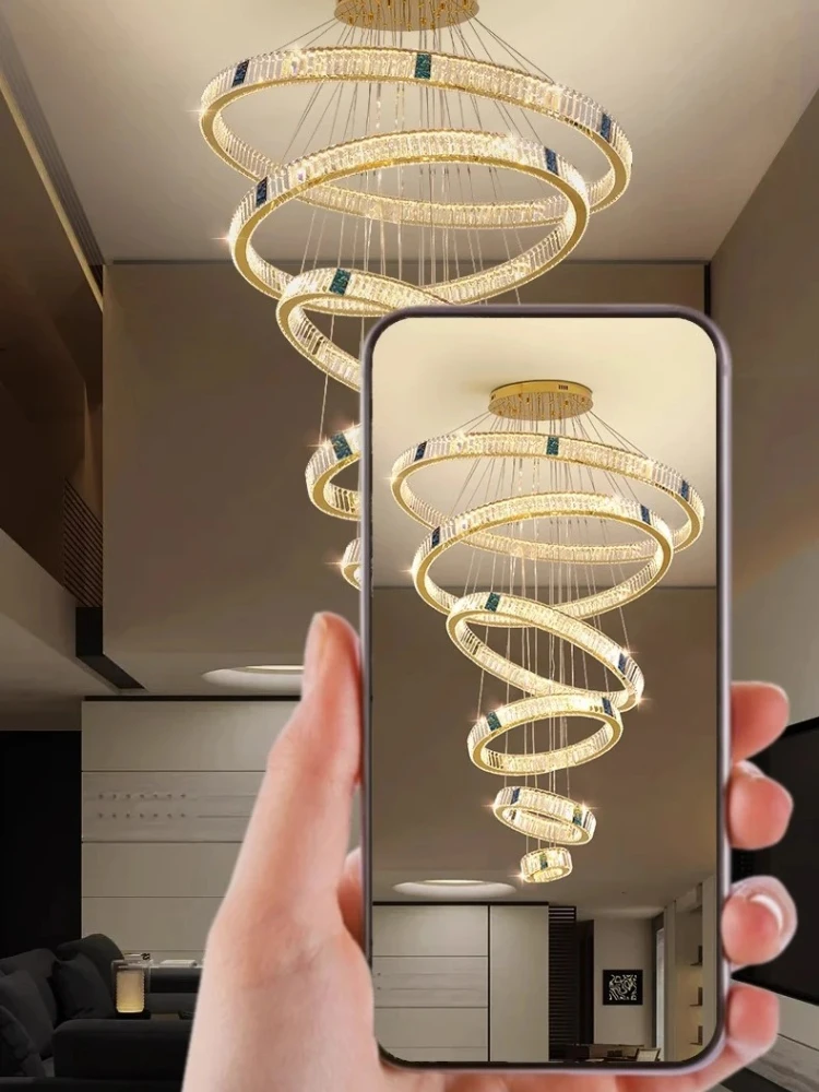 

Modern Luxury Saving Home LED Crystal Chandelier Suitable for Living Room Corridor Staircase Chandelier Home Designer Lighting