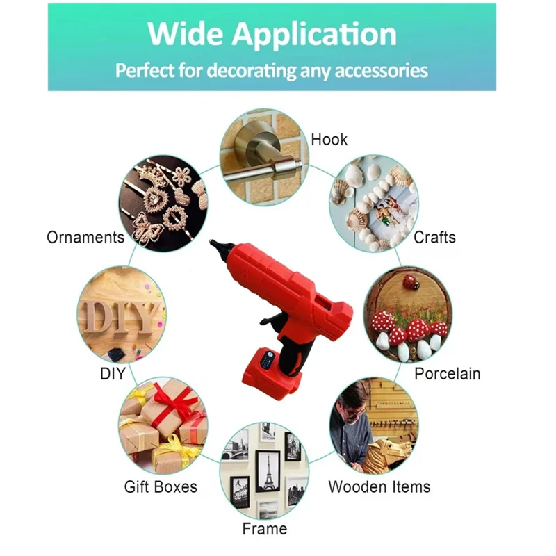 Máquina elétrica de cola quente para bateria de 18V para artesanato e ferramentas DIY (sem bateria)