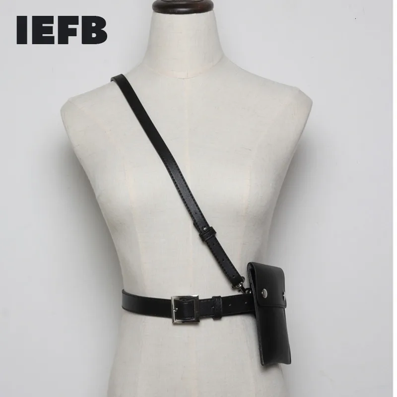 IEFB Straps All Math Men Women\'s Belt Mini- Packet 2023 Autumn Fashion New Black PU Leather Belts Clothes Accessories 9Y116