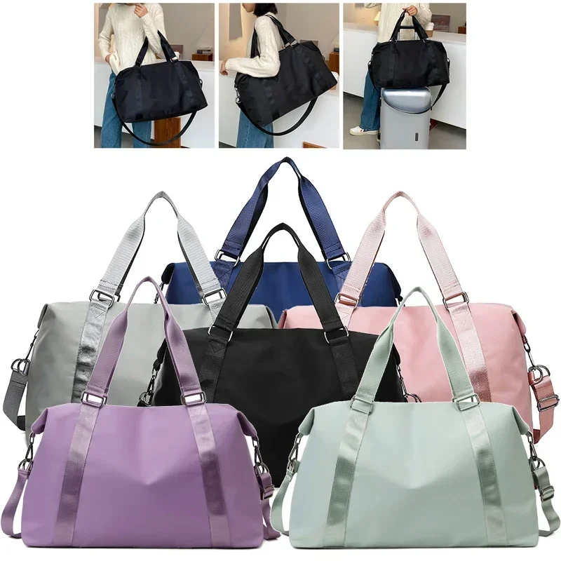

Women's Large Travel Bag Multi-Functional Duffle Tote Bags Handbags Nylon Waterproof Shoulder Bag Women Wet Dry Pockets Gym Bags
