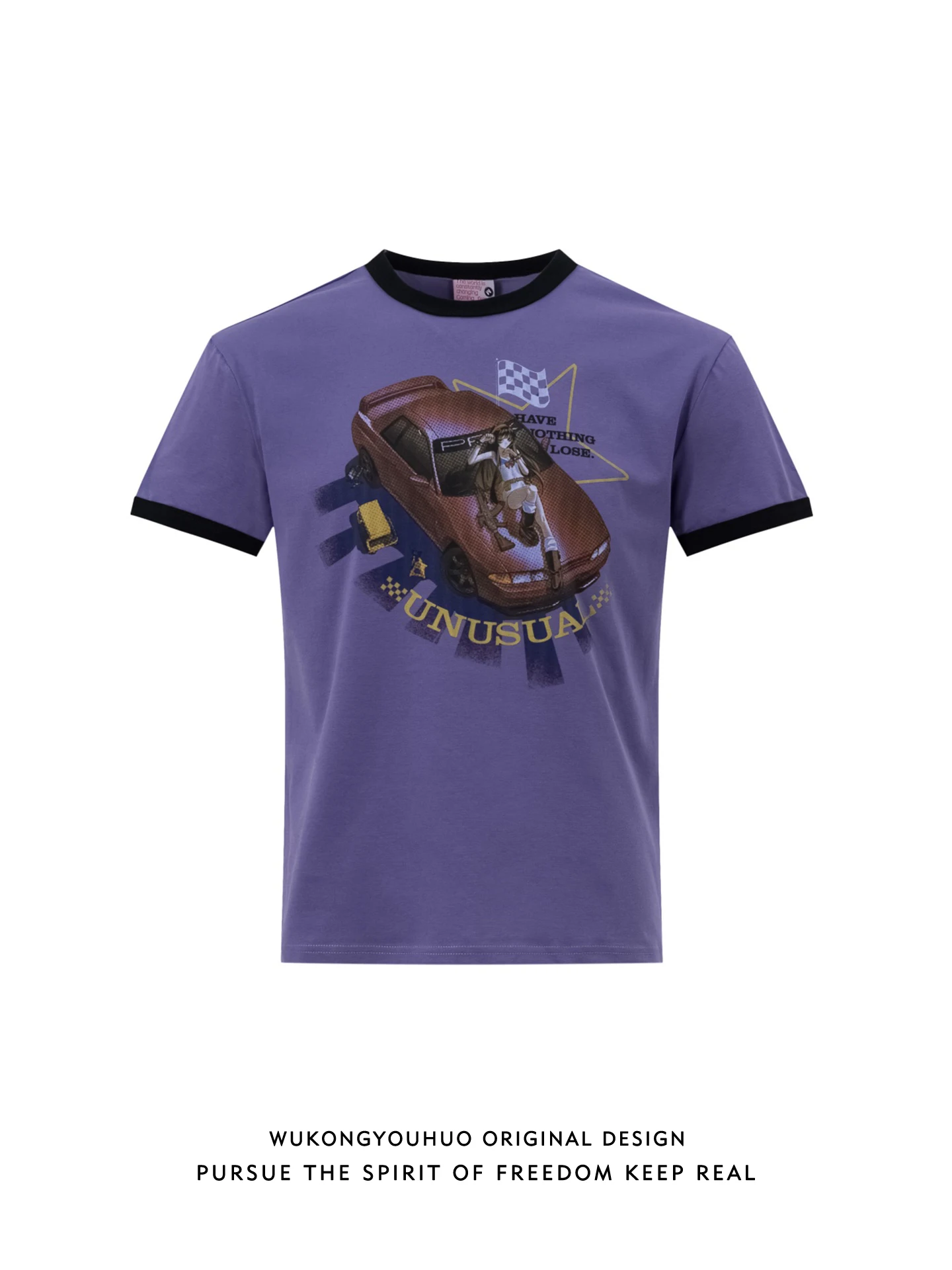 

Футболка Wukong Has Goods с принтом американских гоночных автомобилей, летняя, модная, приталенная, с коротким рукавом