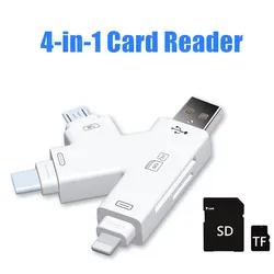 4 In 1 SD TF Card Reader For Apple iPhone 1614 12 13 11 Pro Max XR XS USB C Camera card read For iPad Android Laptop OTG Adapter