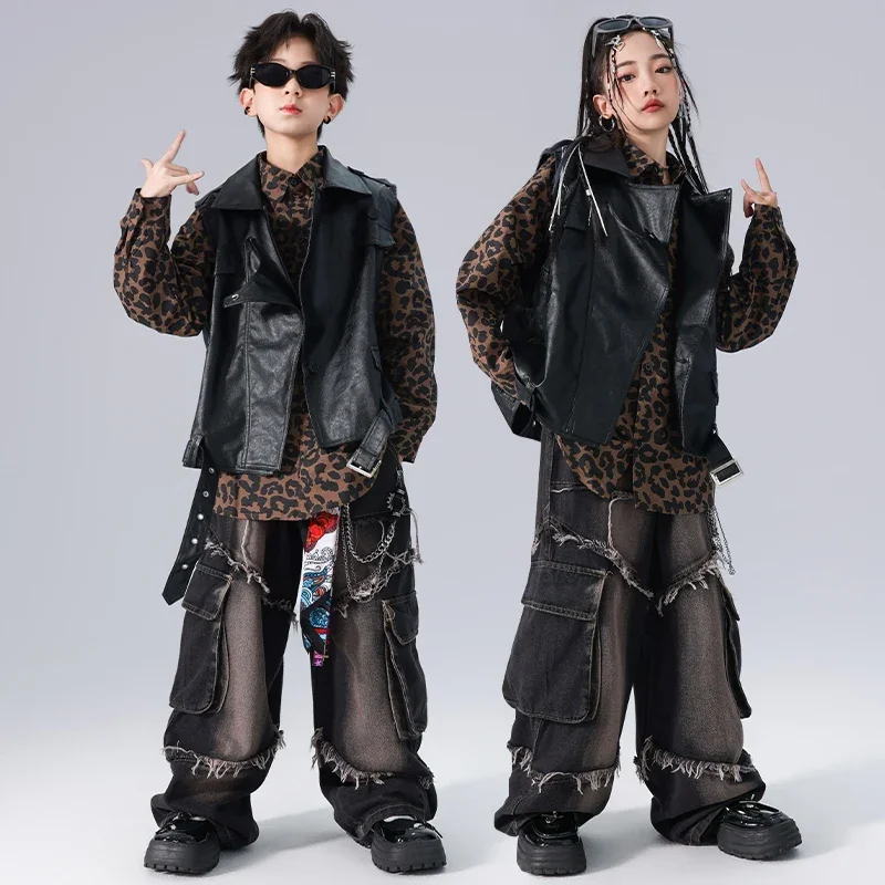 

Kids Cool Hip Hop Clothing Kpop Outfit Girls Jazz Dance Costume Boys Street Wear Children'S Ballroom Dance Clothes