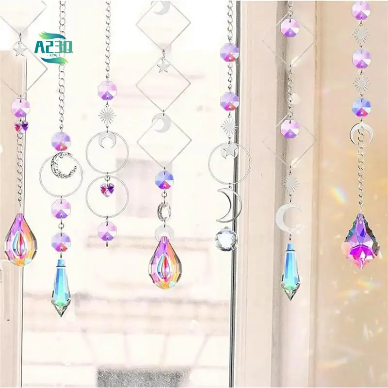 

A23Q-200 Pcs Crystal Suncatcher,Sun Catchers With Crystals,Craft Kits For Adults, With Rainbow Maker, Prism, Pendants