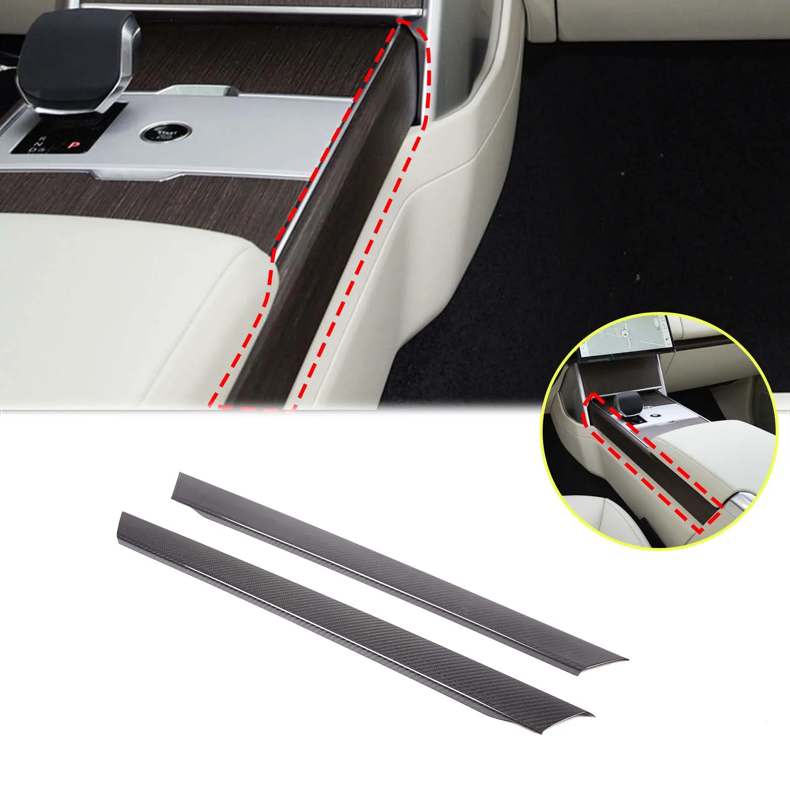 For Range Rover Vogue 2023+ Real carbon fiber Car Center Control gearshift Both Sides decorative cover sticker car accessories