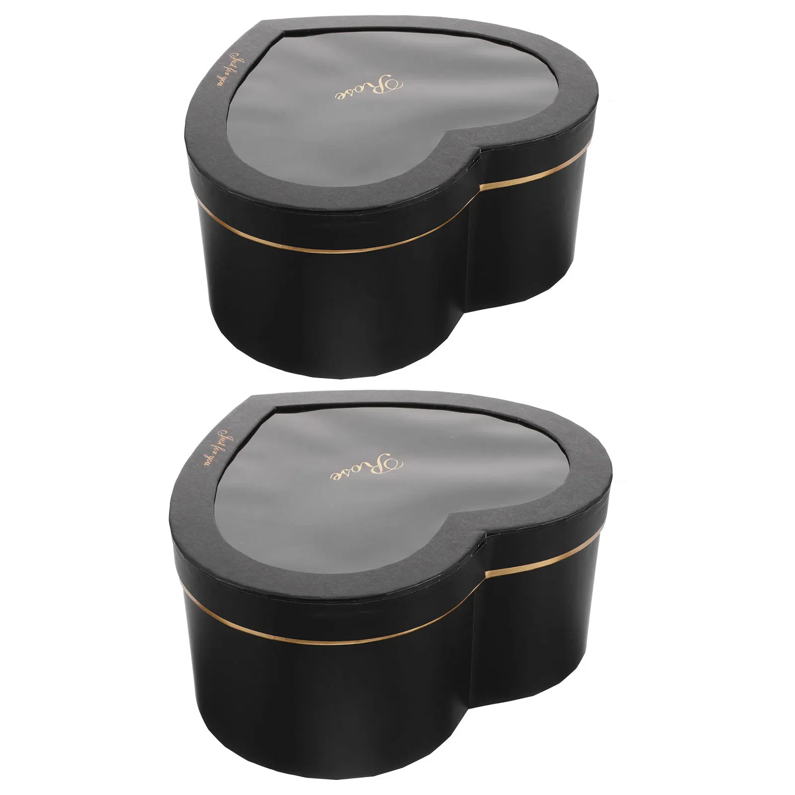 

2Pcs Black Heart Shaped Flower Boxes Empty Heart Box for Valentine's Day Treat Party Favor Box Flower Boxes for Arrangements