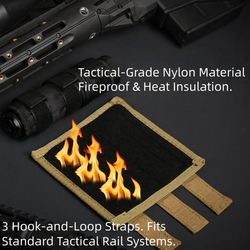 Sniper Suppressor Cover, Tactical Camouflage Protective Sleeve, CS Equipment,Fixed with Hook-and-Loop Fastener and Straps