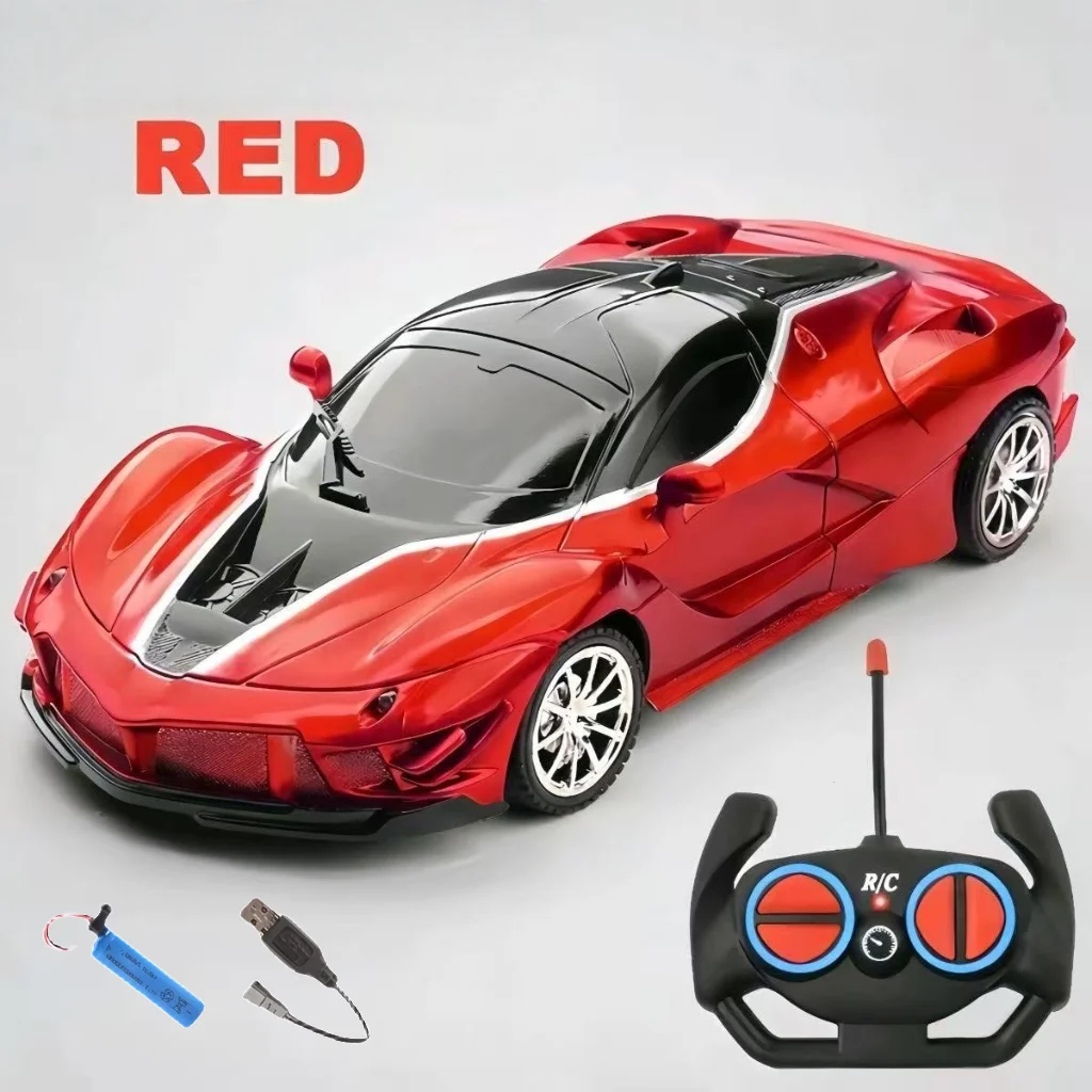 1:20 RC High Speed Sports Car Toy with LED Lights, Remote Control Drift Racing Car, Rechargeable Battery, Multiple Colors