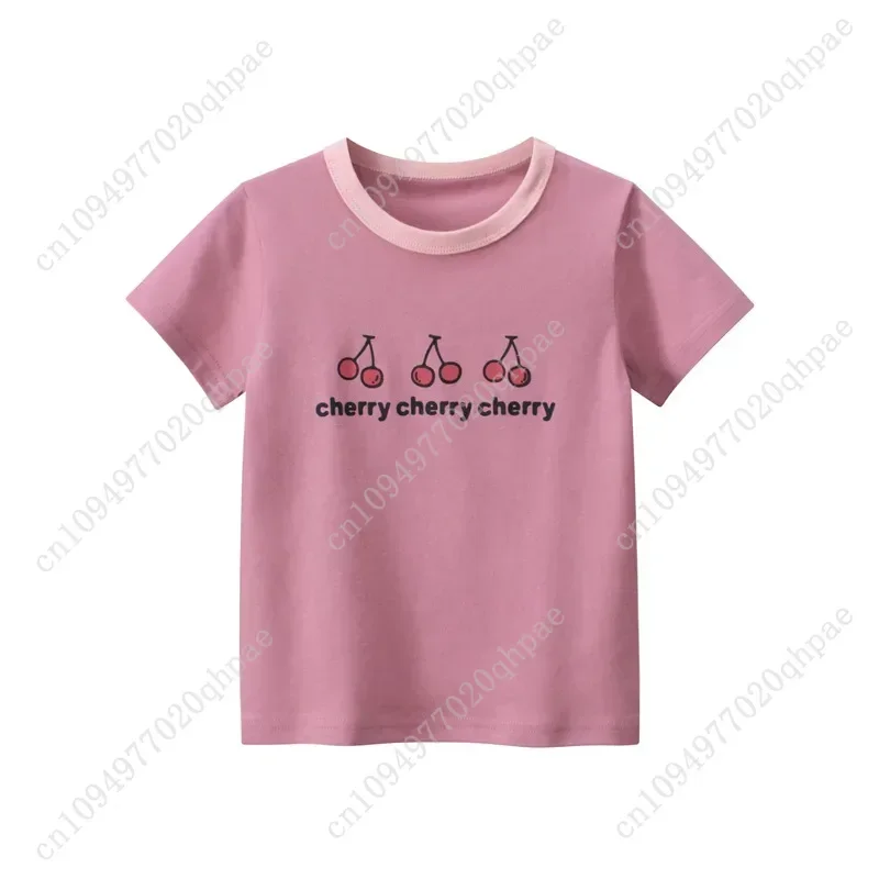 2-8T زهرة طفل الفتيات تي شيرت طفل ملابس الصيف الرضع قصيرة الأكمام أعلى لطيف الحلو القطن التي شيرت الأطفال المحملة وتتسابق