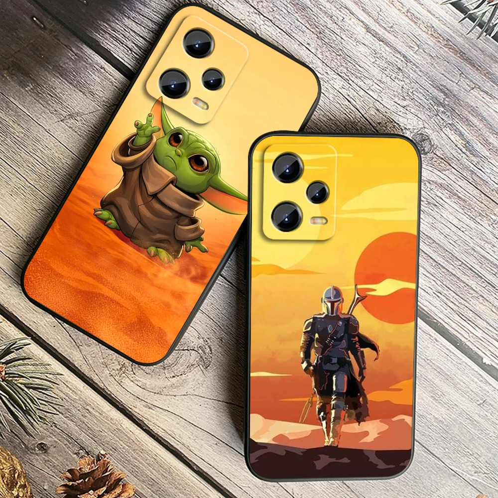 Disney Star W-Wars Yoda Cute For Xiaomi Redmi Note 12R 12 12S Turbo 11 11T 11S 10 10S 9 8 Pro Plus 5G Black Soft Phone Case