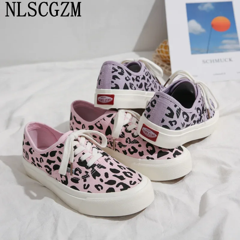 2024 Fashion Sneakers Canvas Shoes Women Ladies Casual Shoes Leopard Sneakers Woman Shoes Luxury Zapatos De Mujer Bayan Ayakkabi