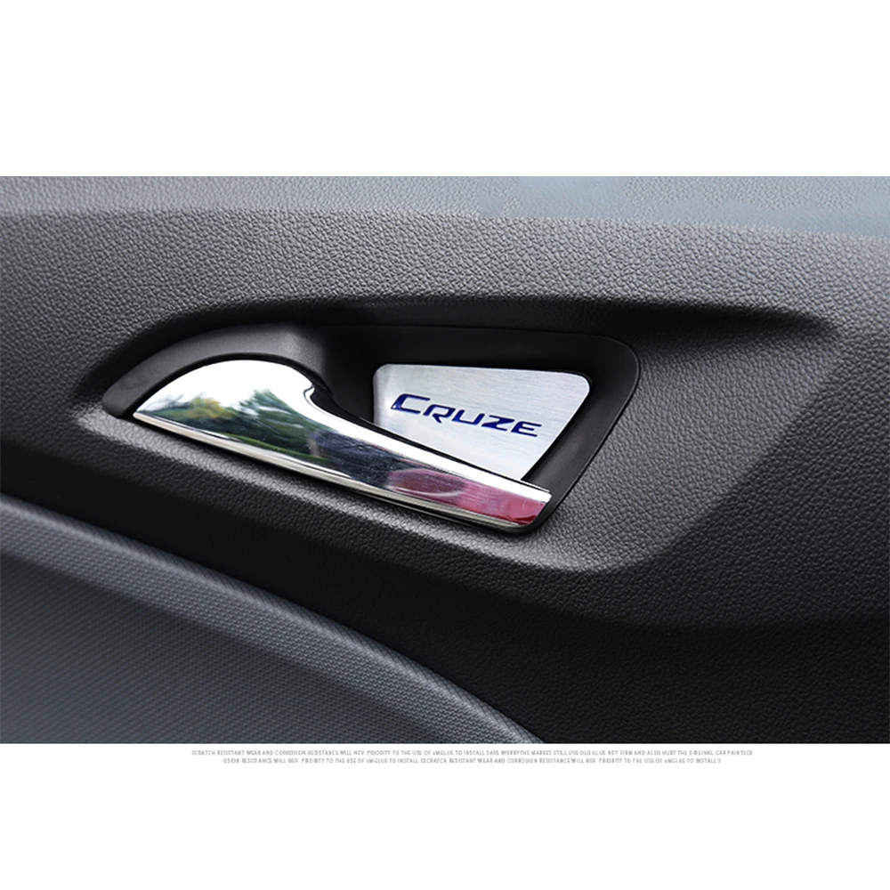 Special Inner Door Inside Door Bowl Wrist Modified Stainless Steel Decorative Stickers For Chevrolet Cruze 2016-2018 4Pcs