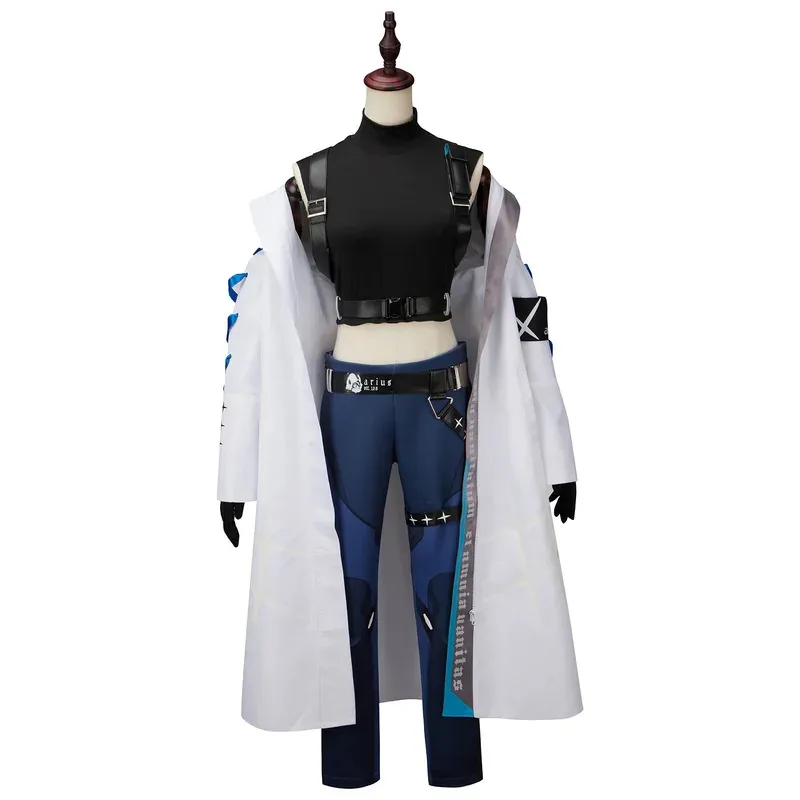 lili 123Game Blue Archive Jomae Saori Cosplay Costume Wigs Fancy Outfit with Hat Halloween Costumes for Women Long Trench Suit