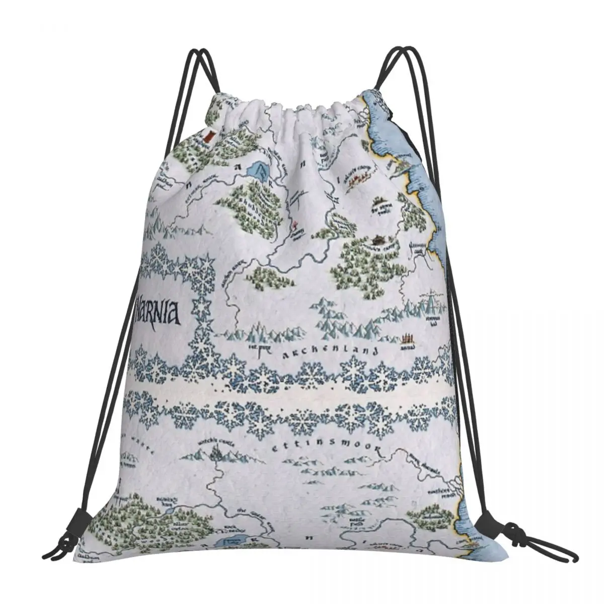 Narnia Map - Chronicles Of Narnia Backpacks Portable Drawstring Bags Drawstring Bundle Pocket Sports Bag Book Bags For Travel