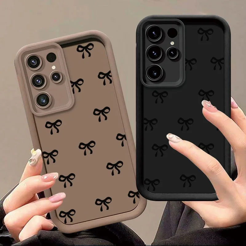 Simple bow pattern phone case suitable for Samsung for galaxy S26 S25 S24 S23 S22 S21 S20 FE Ultra Plus 5G anti drop back cover