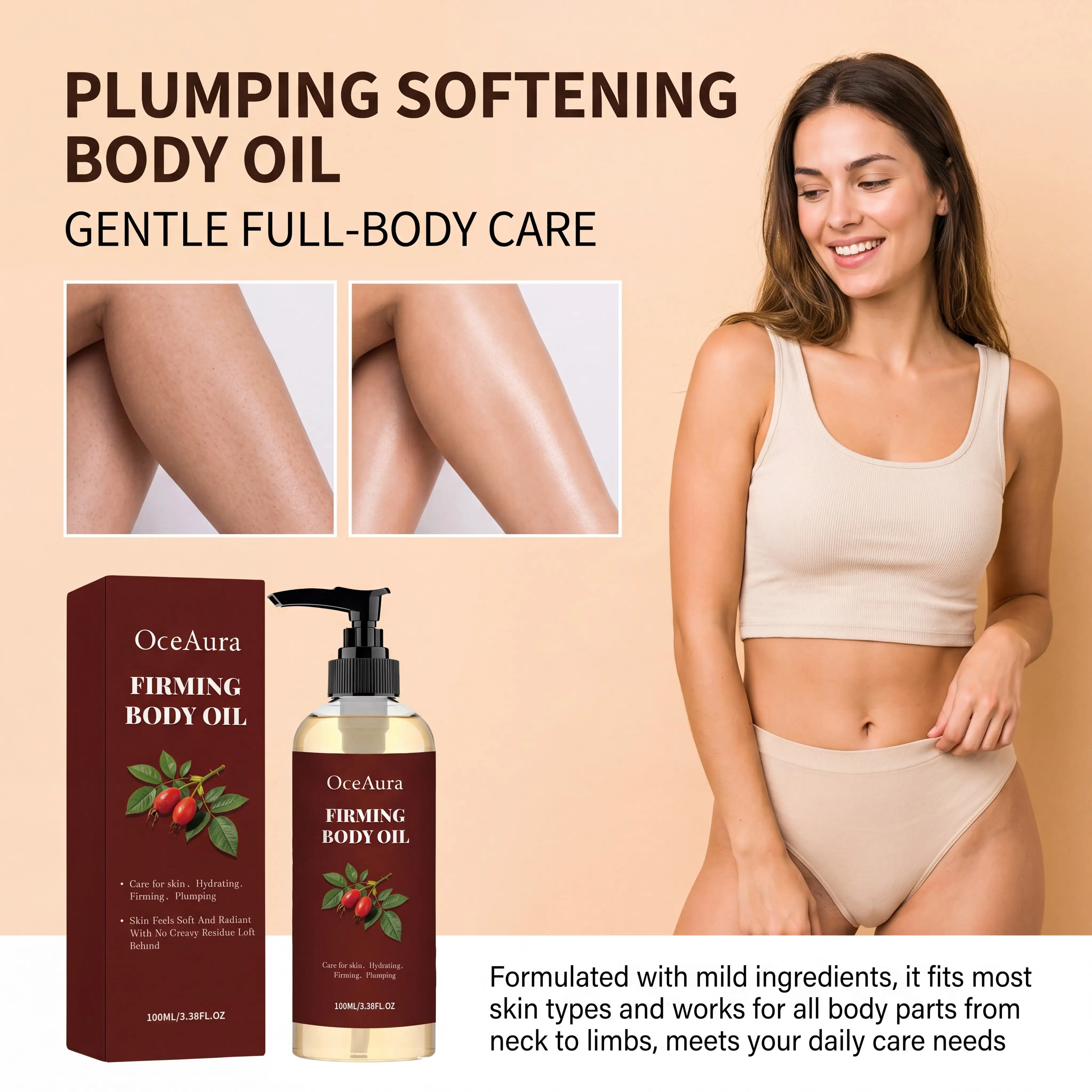 Face Oil Rosehip - Arginine Rosehip Oil Body Skin Care
