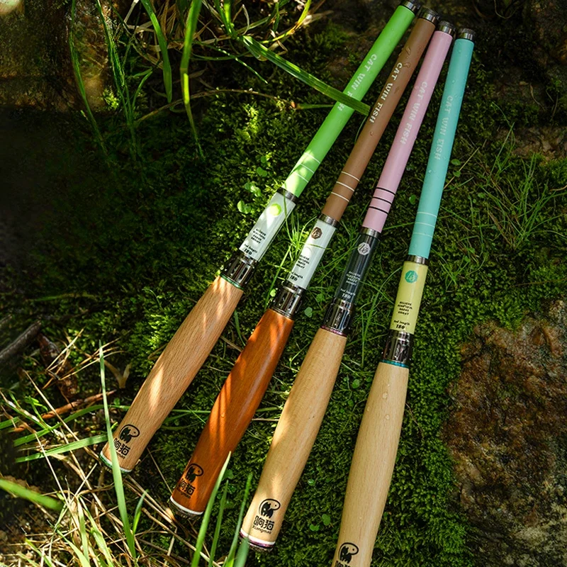 Outdoor Stream Fishing Rod Carbon Fiber Portable Small Object Handrod Short Segment Micro-object Fishing Rod