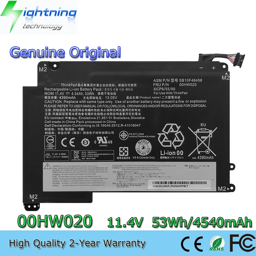 Оригинальная батарея 00HW020 00HW021 для Lenovo ThinkPad Yoga 460 P40 S3 Yoga 53Wh, новая
