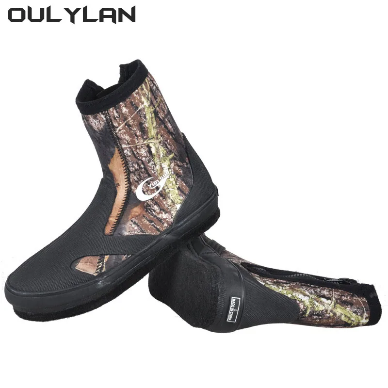 

Oulylan Waterproof Wear-resistant Shoes Keep Warm 5MM Neoprene Diving Boots Mens Women Fly River Tracing Rock Fishing Shoes