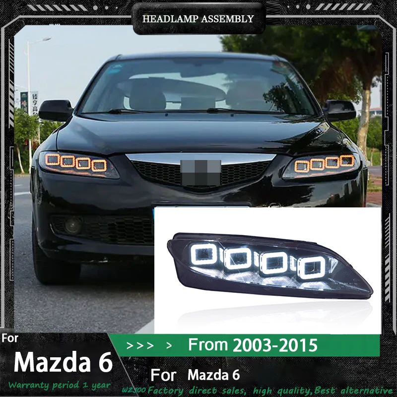 

Car Lights For Mazda 6 LED Headlight 2003 2004 2005 2006 2007-2015 Mazda 6 Head Lamp DRL Projector Lens Automotive Accessories