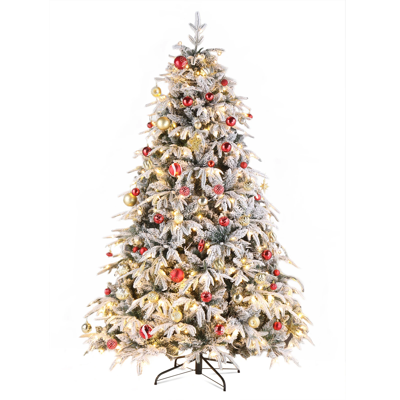 7ft Automatic Tree Structure Single-Sided Pe PVC Material Green Flocking 1687 Branches 450 Lights 8 Modes Christmas Tree