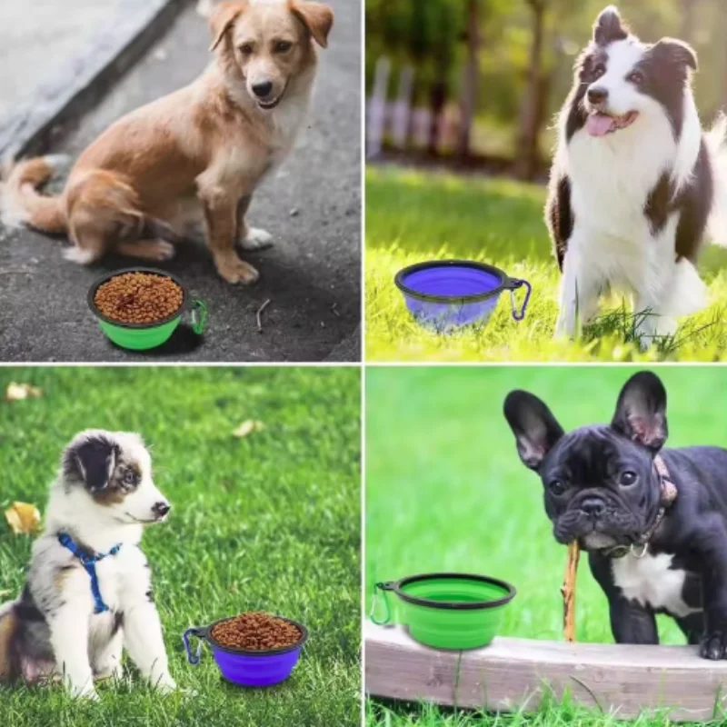 Robuste, tragbare Futter- und Wasserschale aus TPR für Katzen und Hunde, zusammenklappbare Silikon-Reiseschale für den Außenbereich. – Detail 15