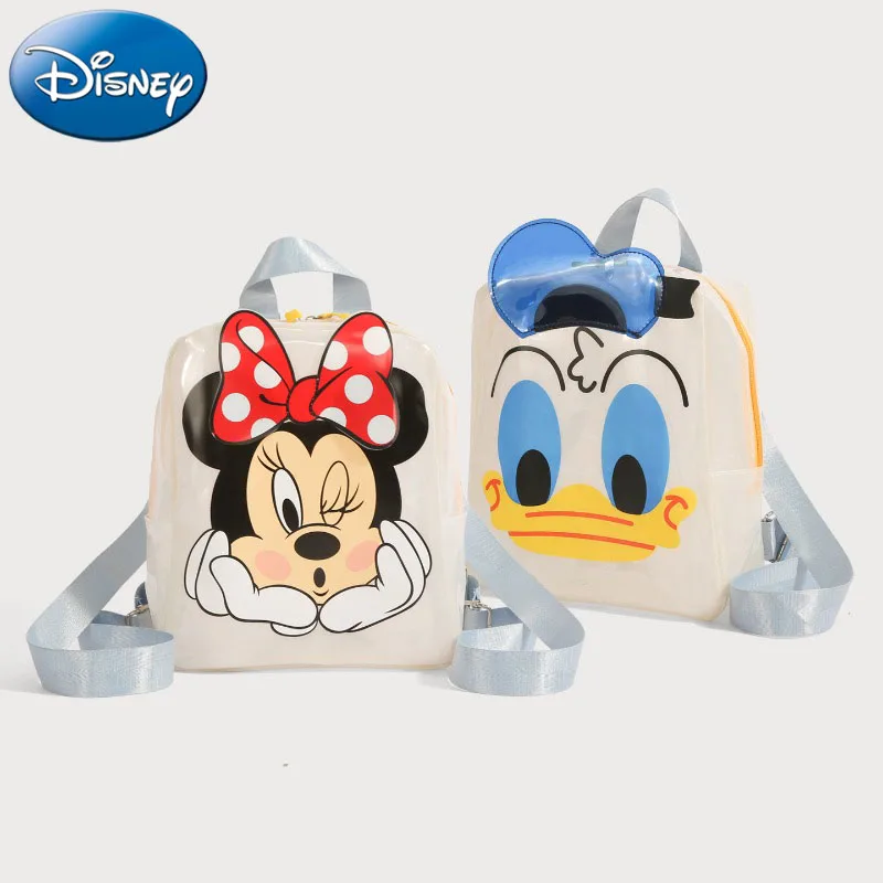 

Новый рюкзак Disney 2026 с изображением Дональда Дака и Минни Маус, прозрачный рюкзак из ПВХ, небольшой рюкзак для улицы, школьный рюкзак для студентов