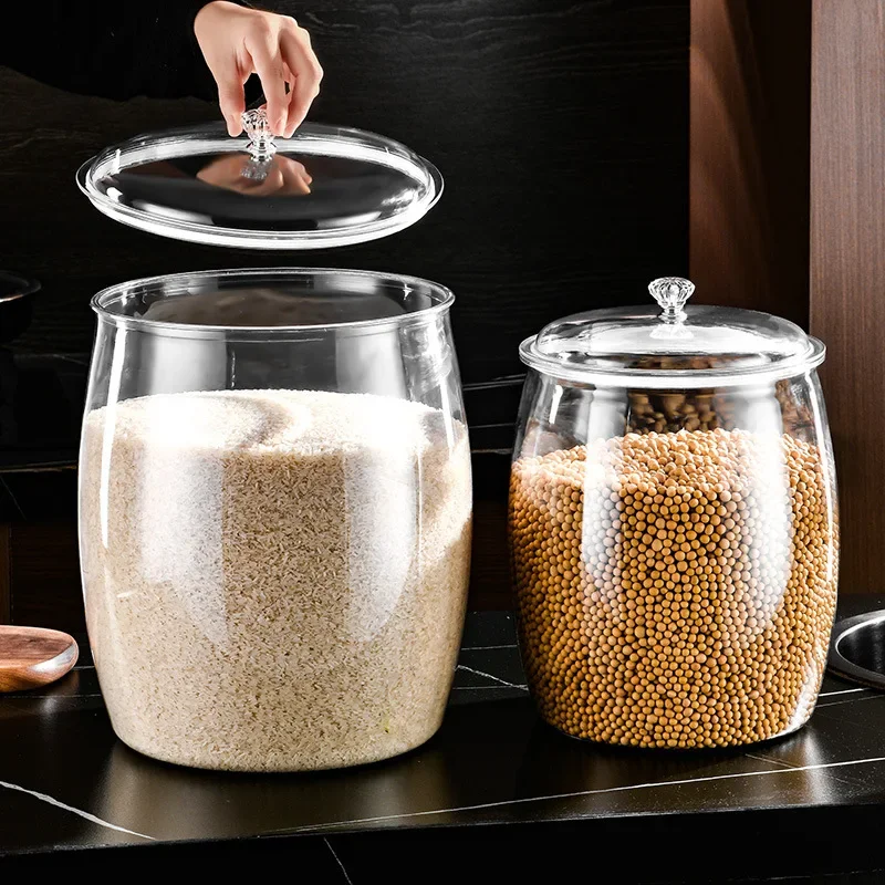 

Hot 2.2/3.8/6.5L 1pc Flour Grains Candy & Cookie Plastic Jar Hard and Smooth Pot with Lids Clear Airtight Food Storage Canister