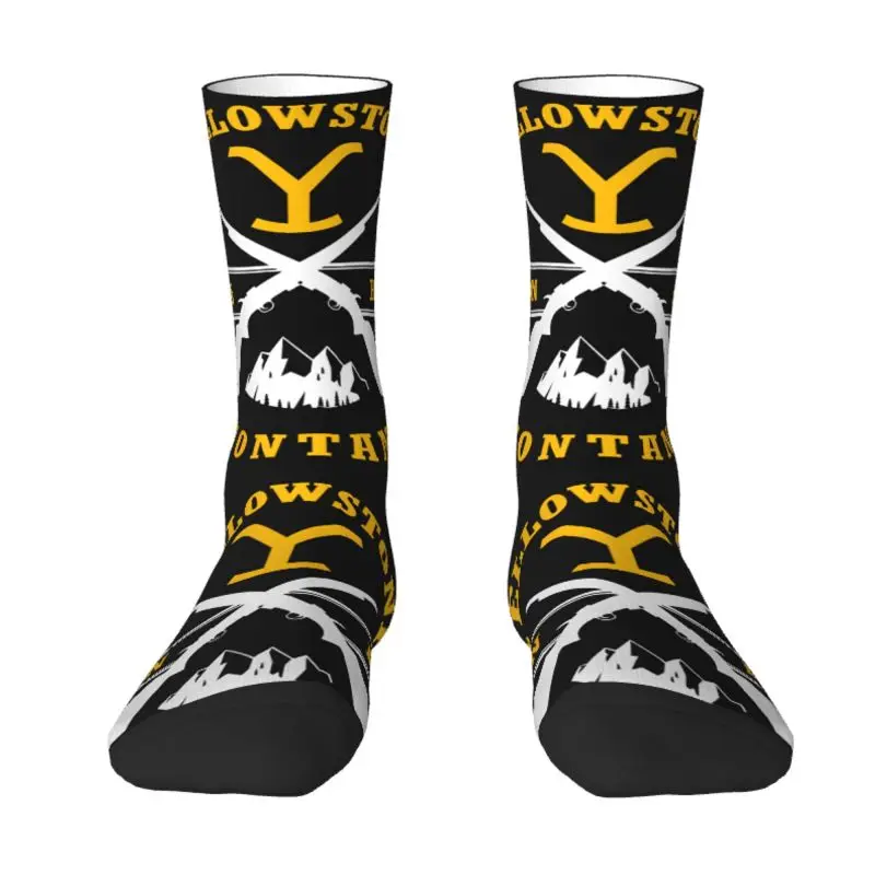 

Funny Yellowstone Dutton Ranch Guns Socks Women Men Warm 3D Print Football Sports Socks