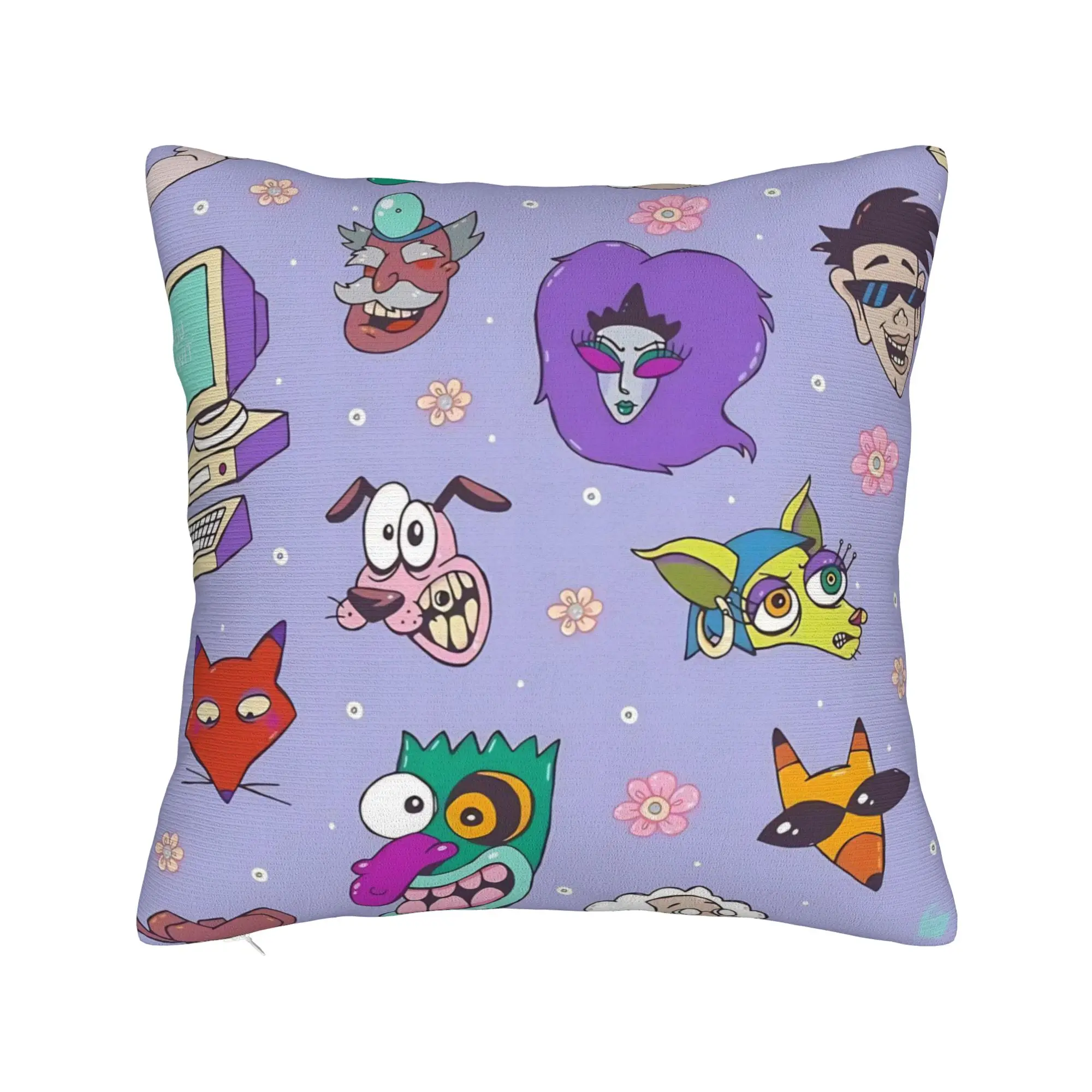 Decorative Pillowcase Courage the Cowardly Dog-D Accessories Living Room  Throw Pillow Case Cover Zippered Multi Size